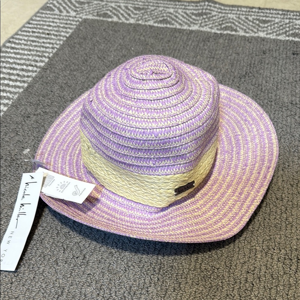 Nicole Miller Lavender and Cream Hat